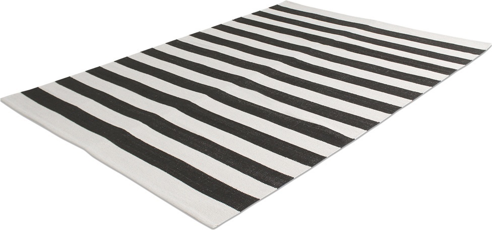 Tapis en coton 'Nilo' - Blanc/Noir