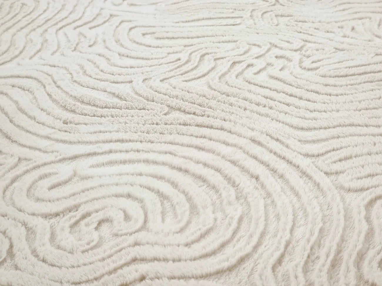 Tapis rond 'Amora' - Blanc