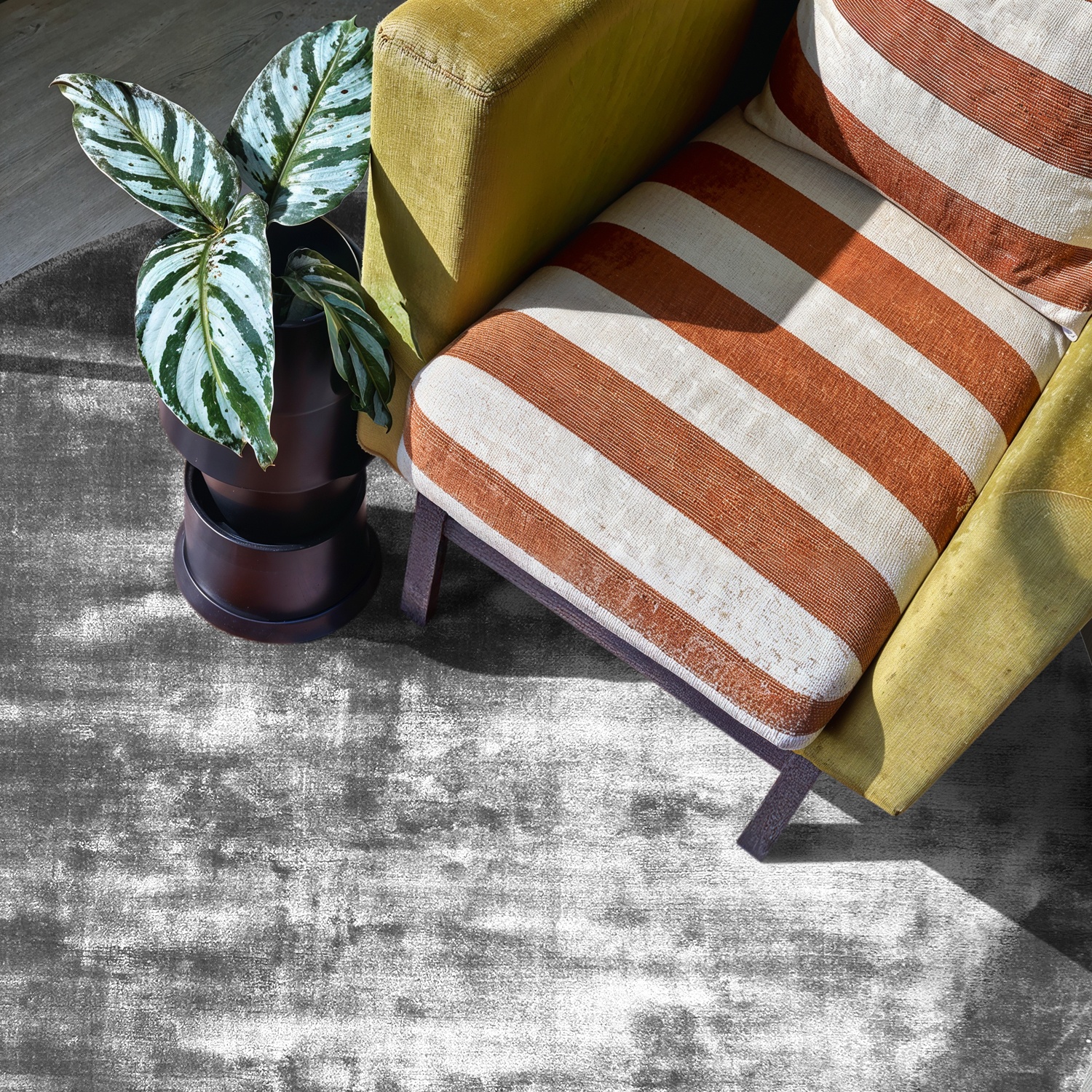 Tapis rond 'Jodhpur' - Gris