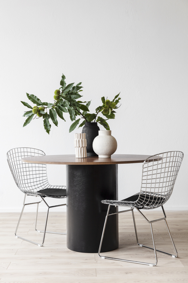 Table à manger 'Rounded' Ronde 120cm - Noyer