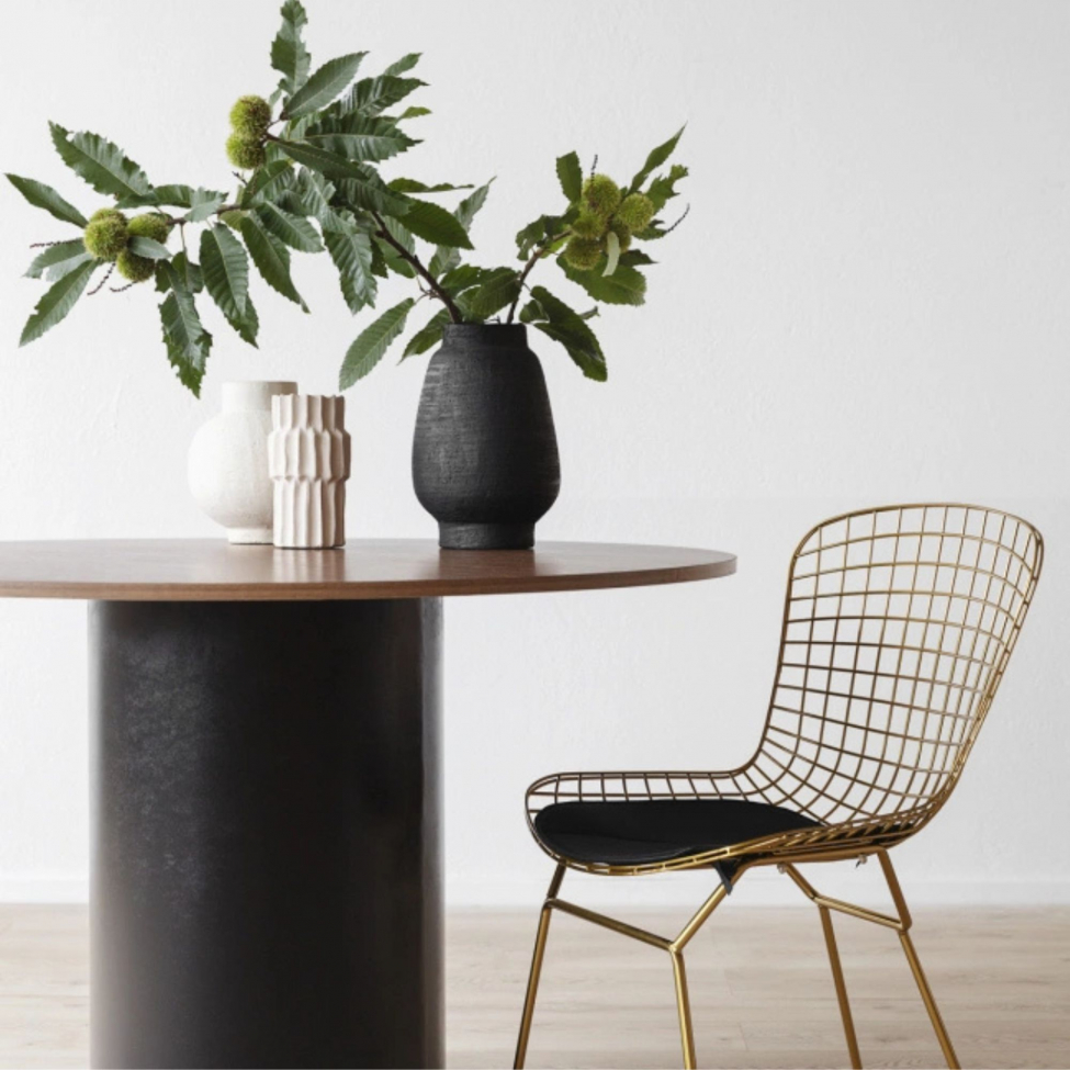 Table &agrave; manger 'Rounded' Ronde 120cm - Noyer