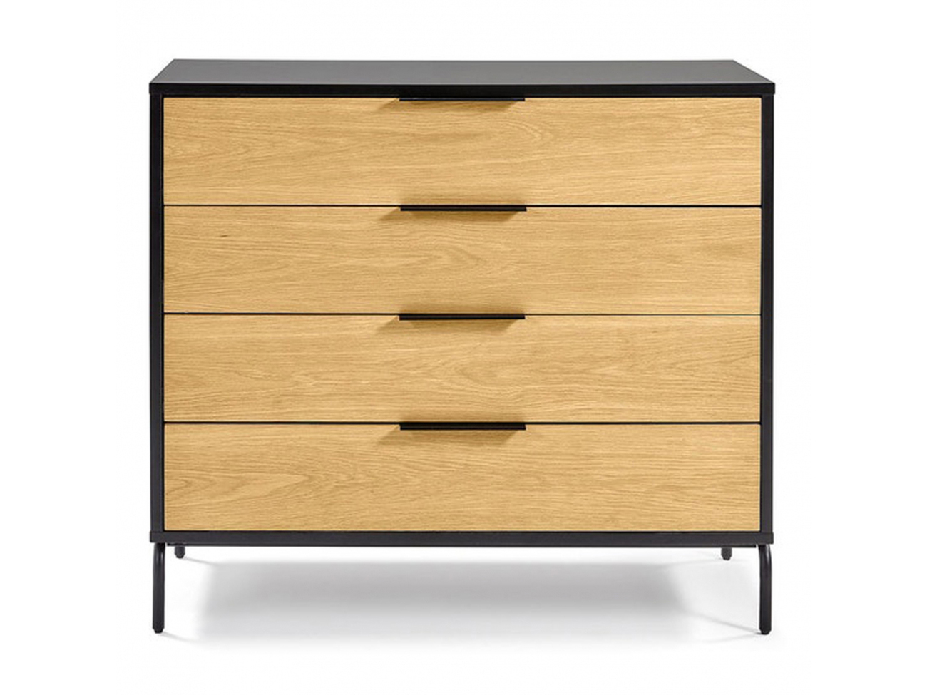 Commode 'Koln' - Chêne/Noir