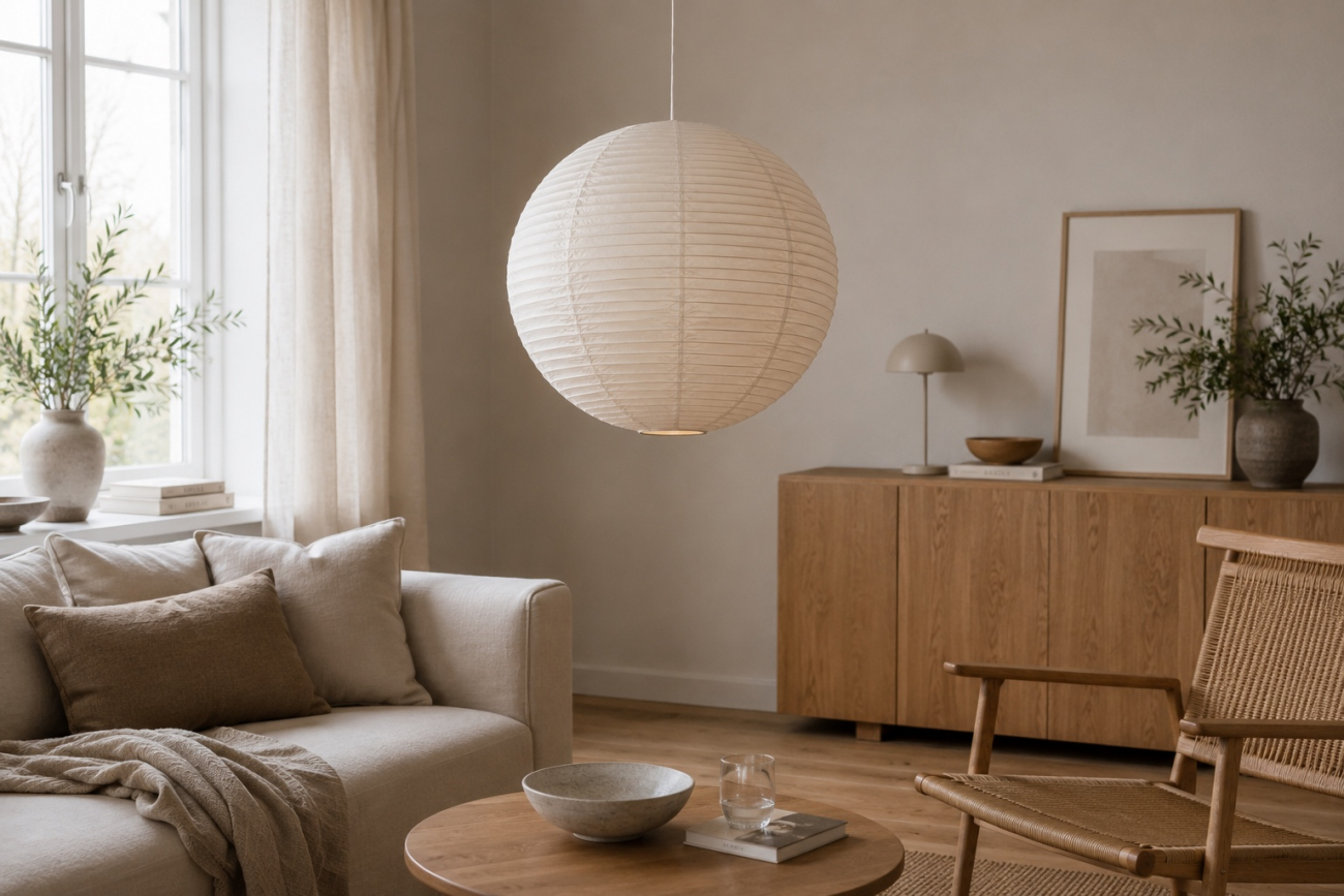 Lampe &agrave; riz 'Lycka' - Blanc 30cm