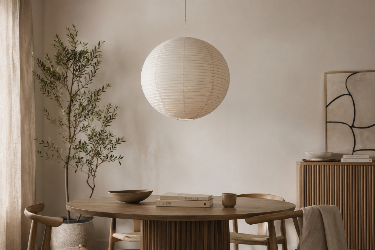 Lampe &agrave; riz 'Lycka' - Blanc 40cm