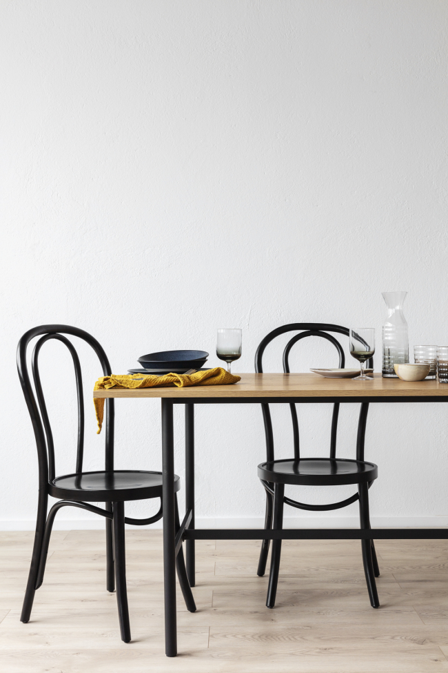 Table à manger 'Line' - Chêne/Noir 160x90cm