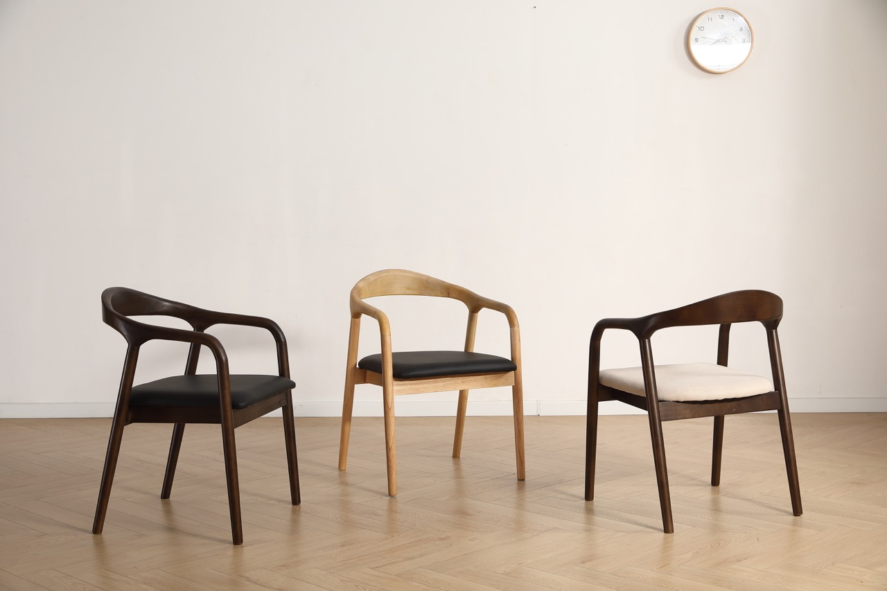 Chaise à bras 'Aspa' - Brun foncé/Beige