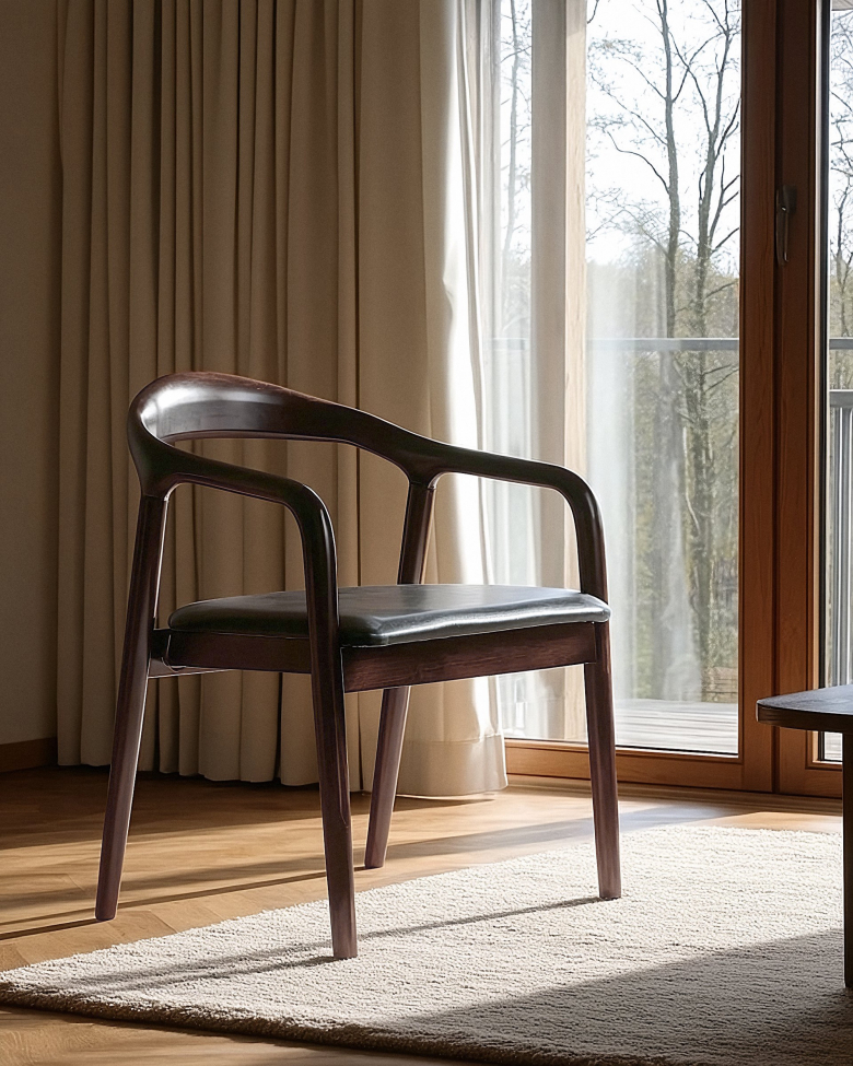 Chaise à bras 'Aspa' - Brun foncé