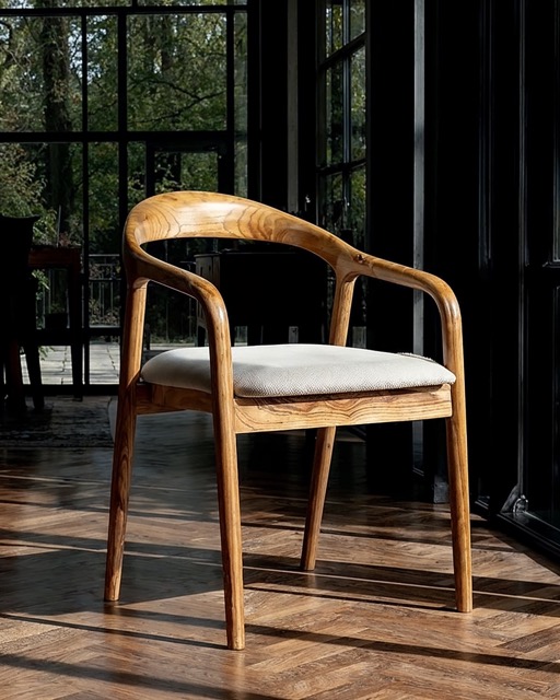 Chaise à bras 'Aspa' - Naturel/beige