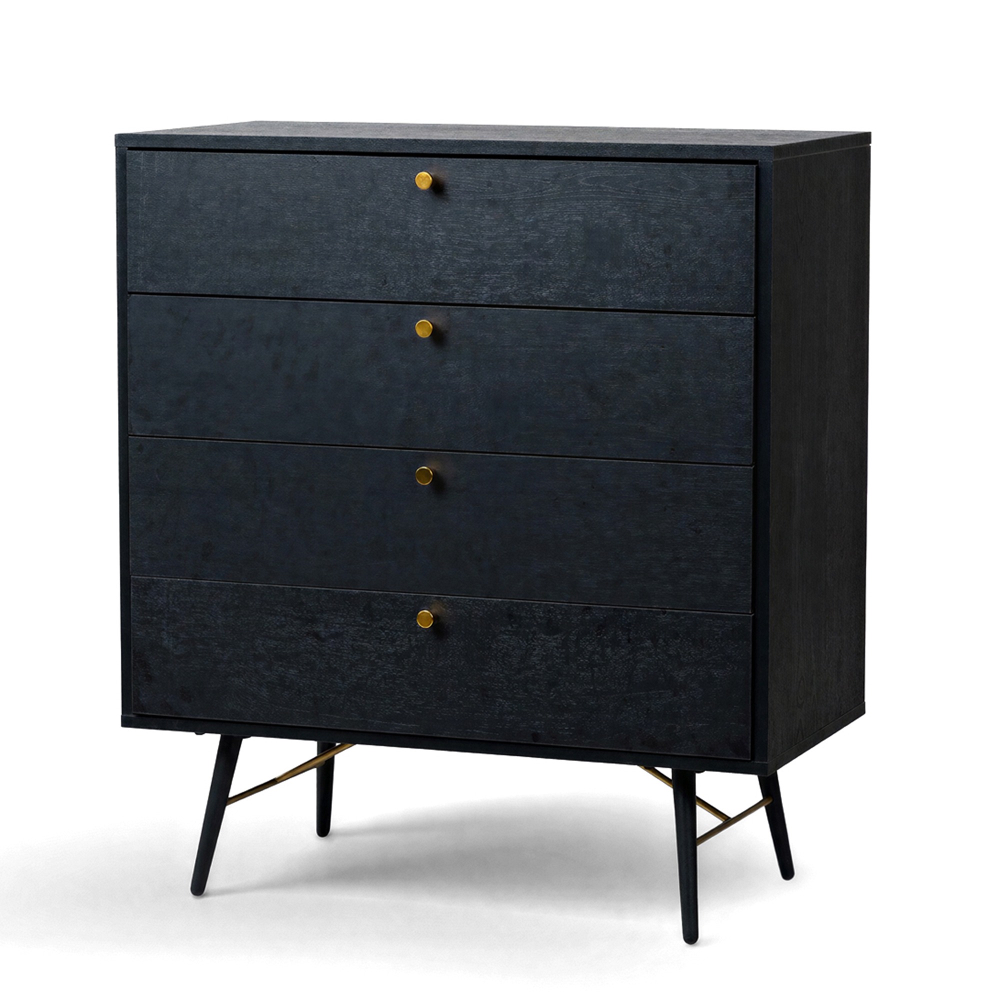 Commode 'Lux' - Noir/ Laiton