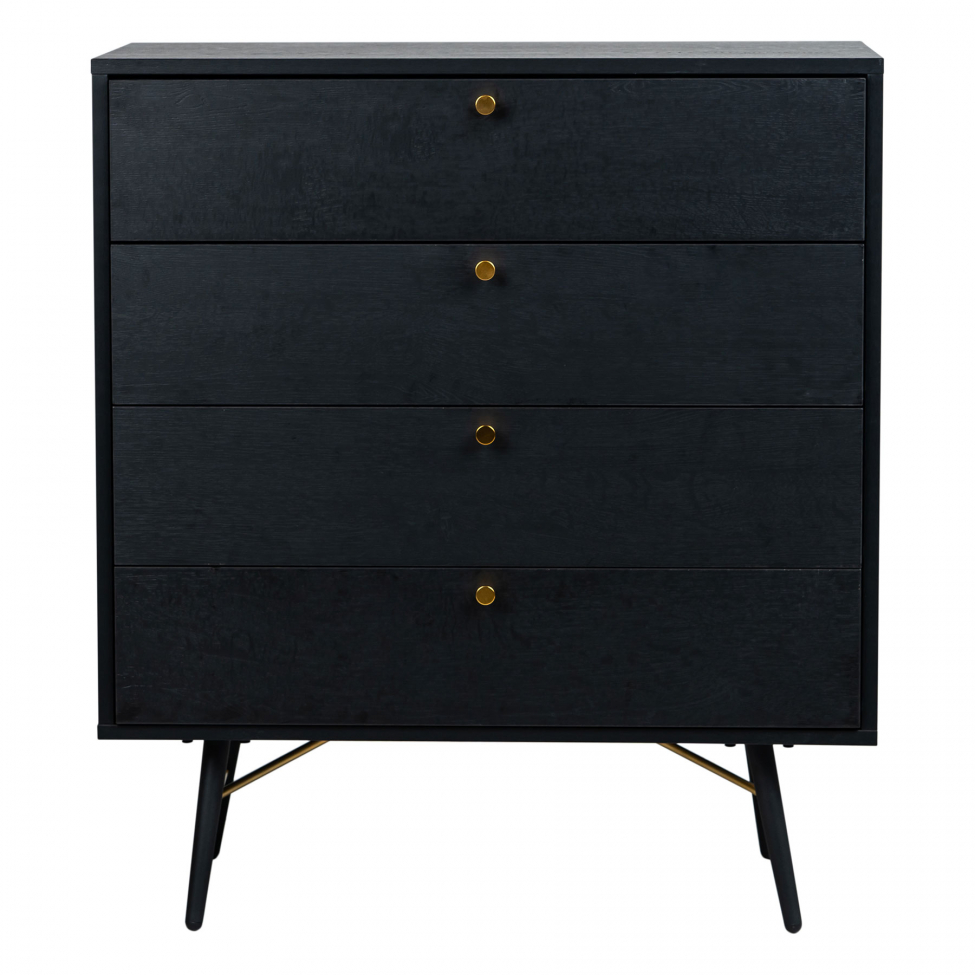 Commode 'Lux' - Noir/ Laiton