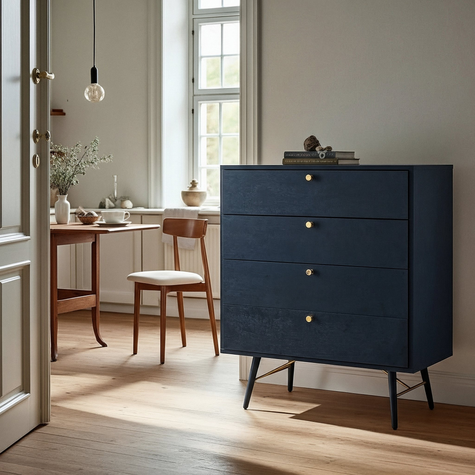 Commode 'Lux' - Noir/ Laiton