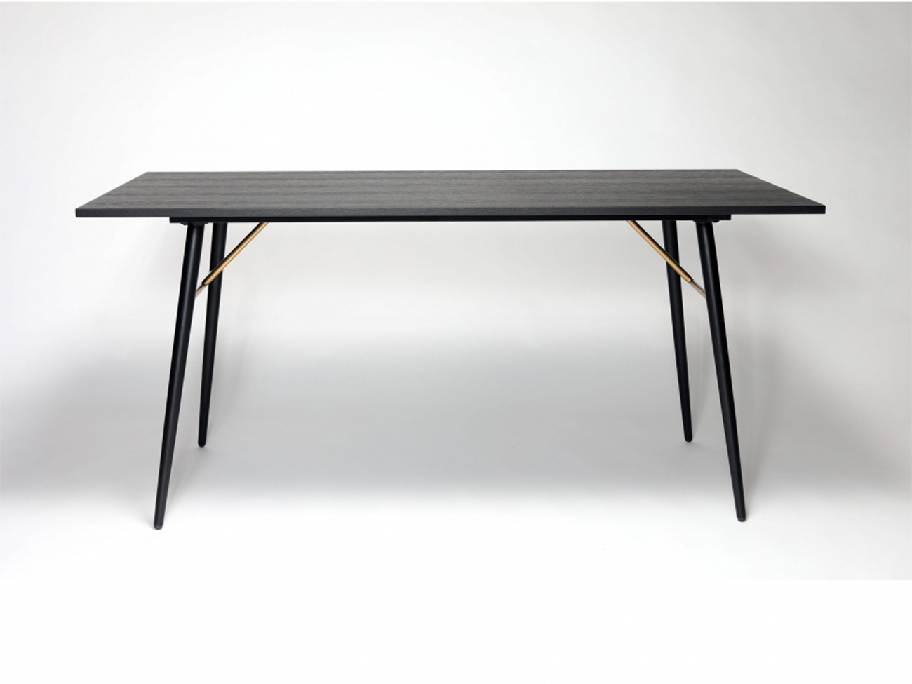 Table à manger 'Lux' 160x90cm - Noir/ Laiton