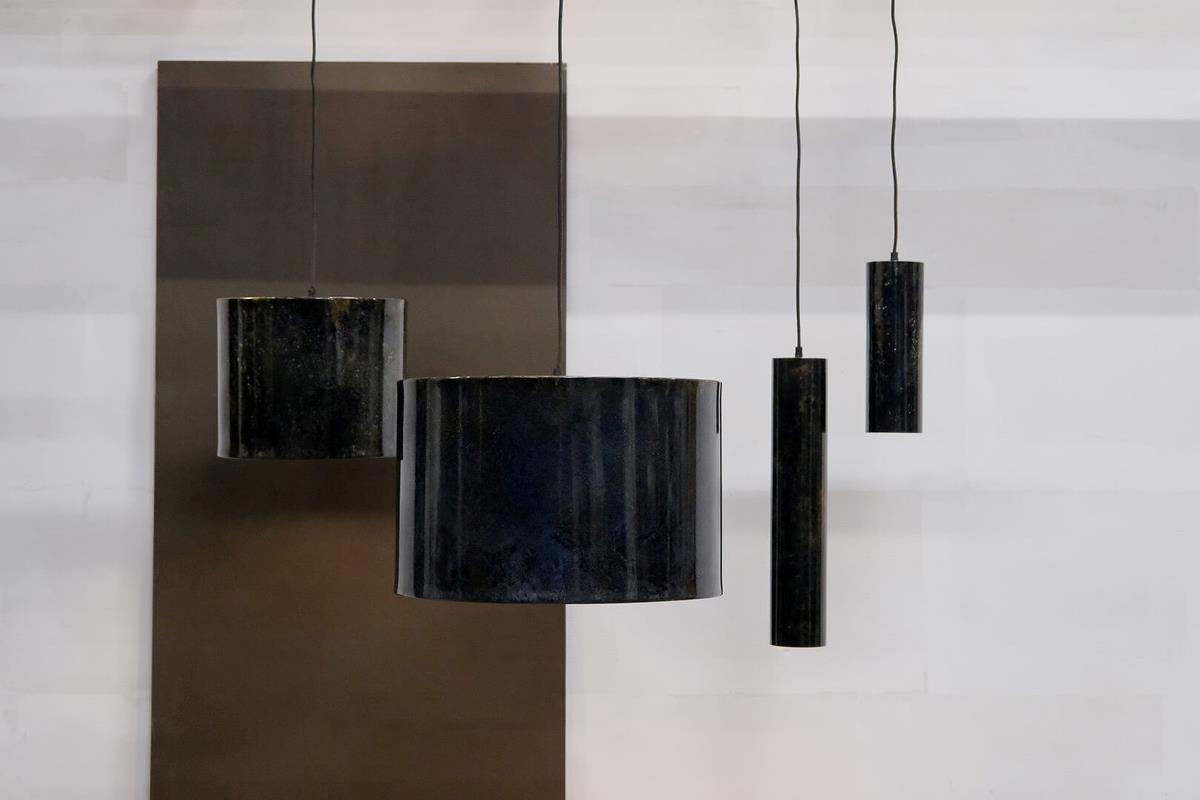 Suspension 'Jonah' Cylindre L - Bleu foncé