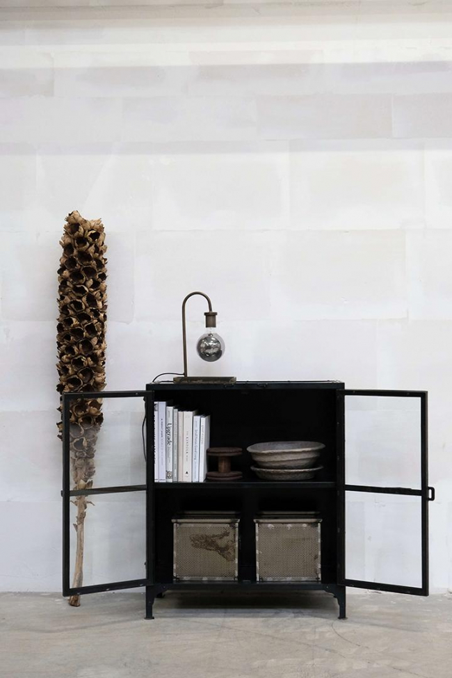 Petite vitrine avec 2 portes 'Barack' - Noir