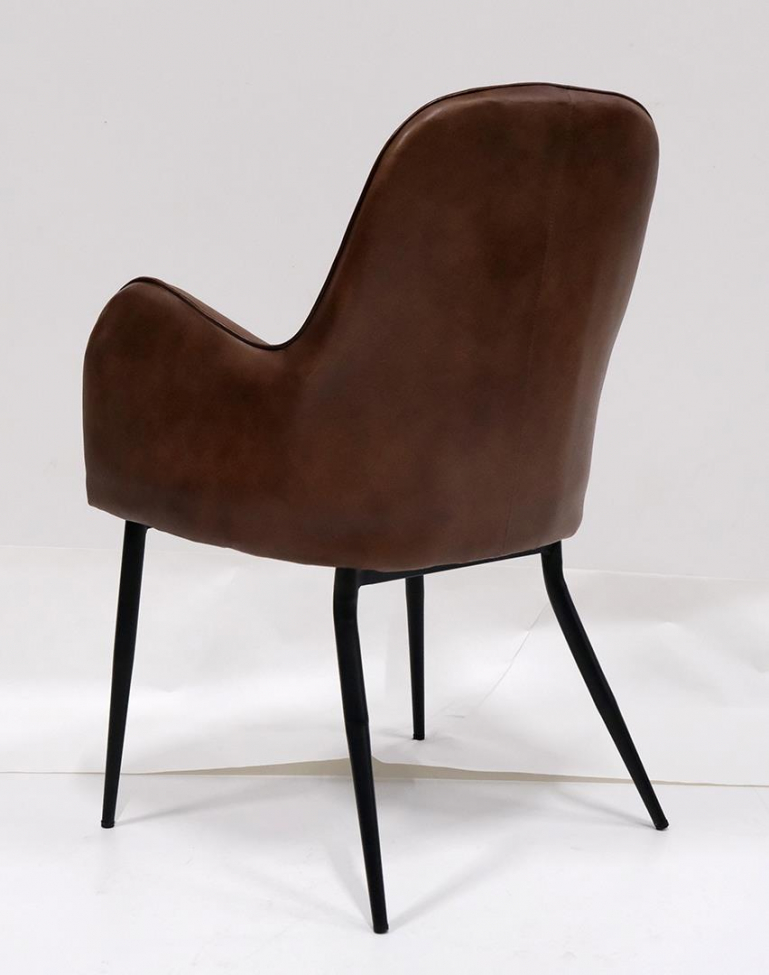 Chaise 'Mickey' - Cuir brun