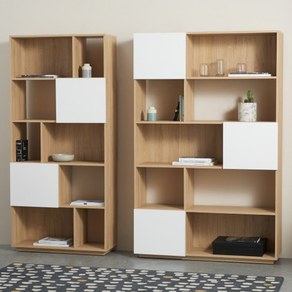 Bibliothèque 'Nevada' 80x173 - Chêne/Blanc