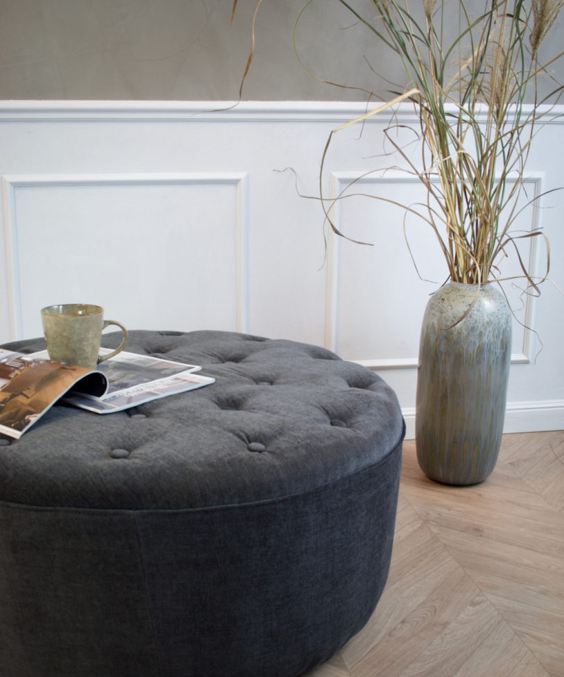 Pouf 'Dimple' Rond 84cm - Gris