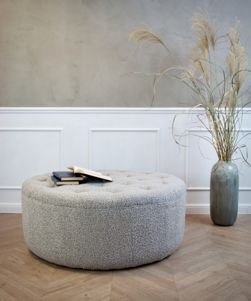 Pouf 'Dimple' Rond 100cm - Gris