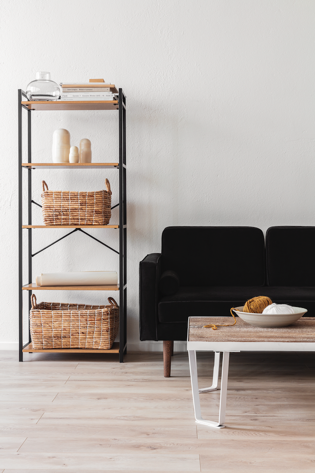 Table basse Vintage - Blanc Patiné/Bois