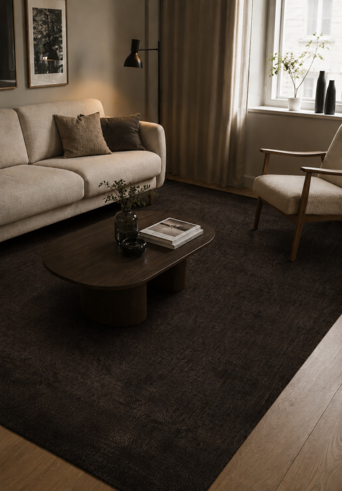 Tapis 'Ängelholm' - Brun foncé