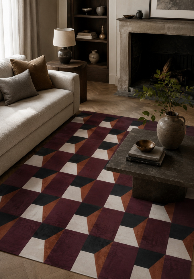 Tapis 'Valora' - Rouge/Violet