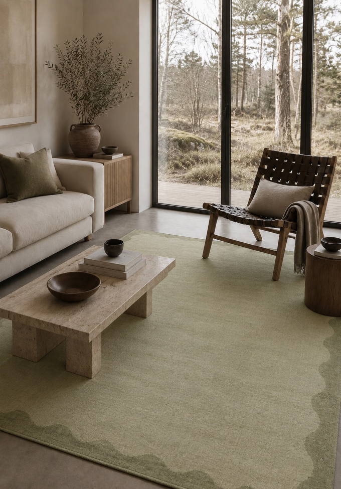 Tapis 'Lunelle' - Vert clair