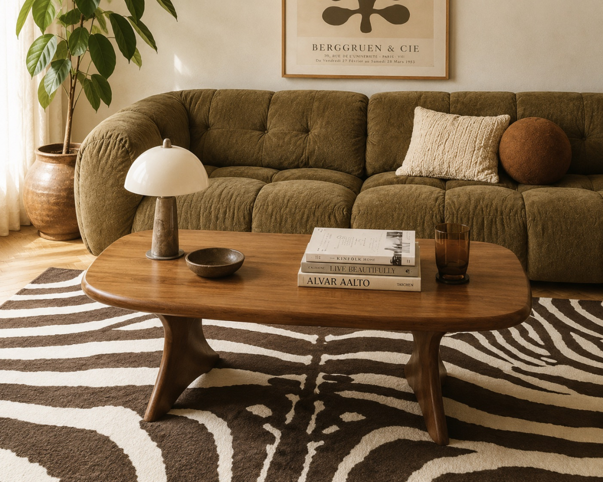 Tapis « Marovi » - Marron/Blanc