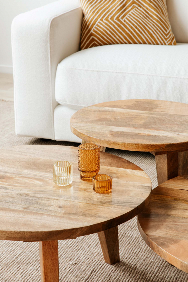 Table basse Vintage Ronde 65cm - Nature