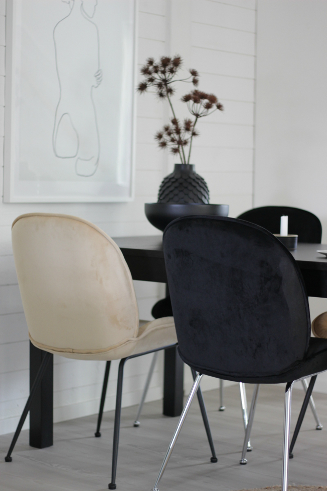 Chaise 'Lux' - Noir/Argent