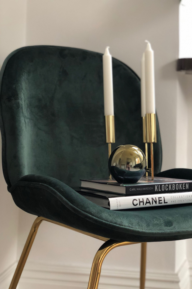 Chaise 'Lux' - Vert/Laiton