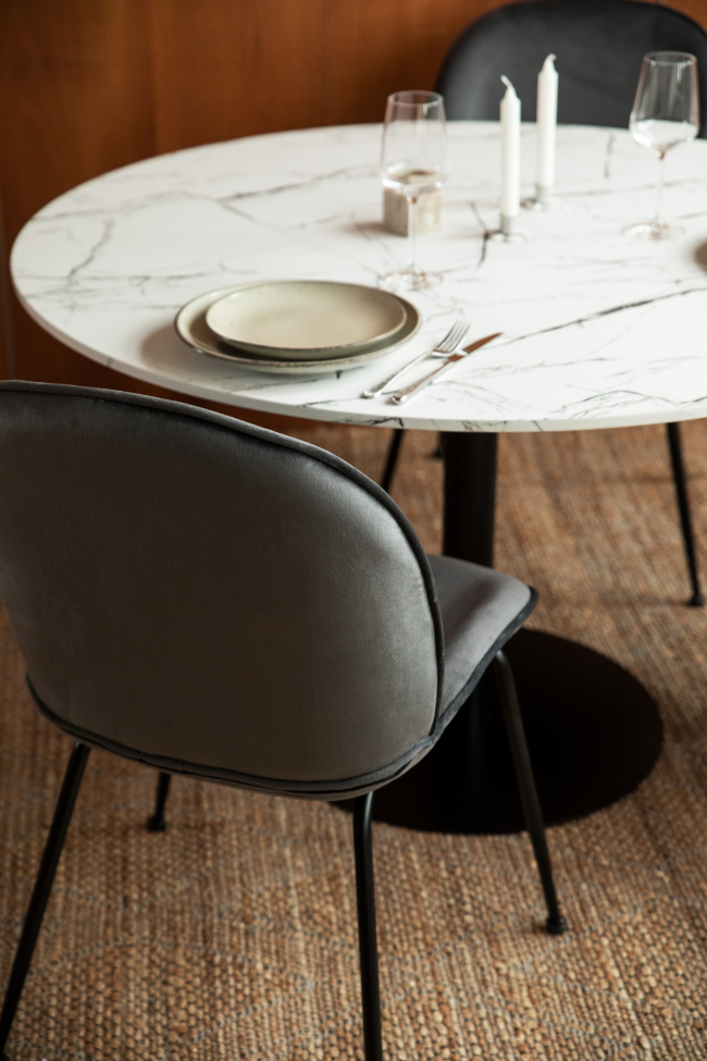 Chaise 'Lux' - Gris/Noir