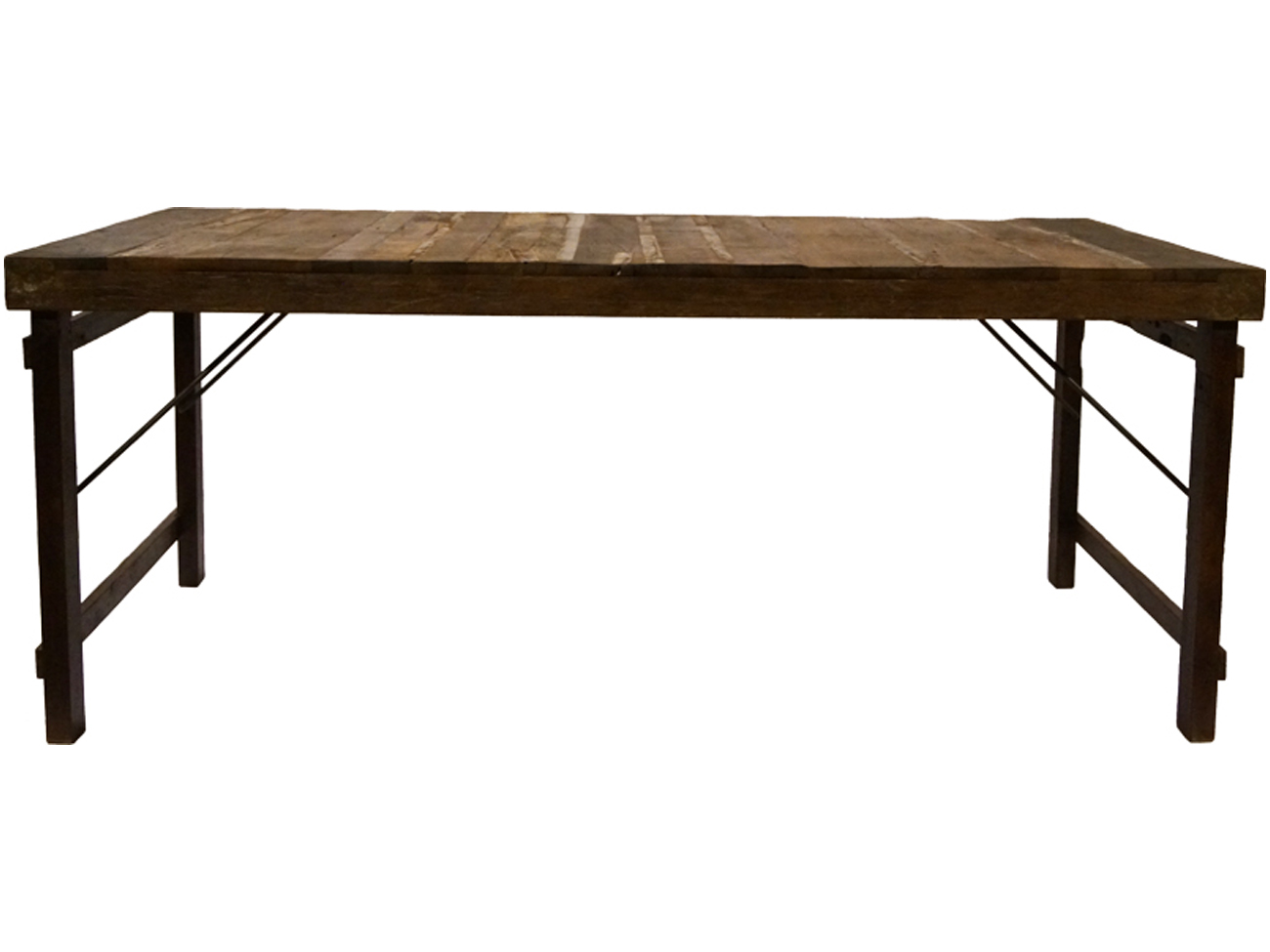 Table à manger Vintage 180x90cm - Bois/Fer