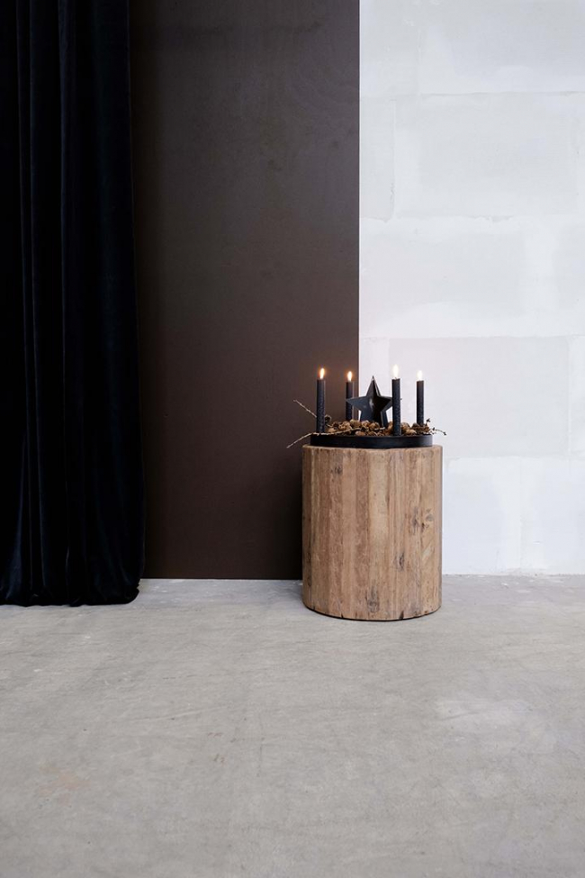 Table d'appoint ronde vintage - Bois