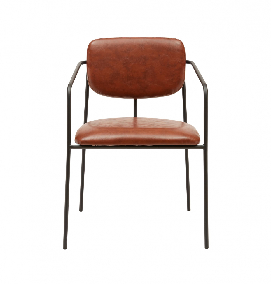 Fauteuil à accoudoirs 'Ebba' - Marron