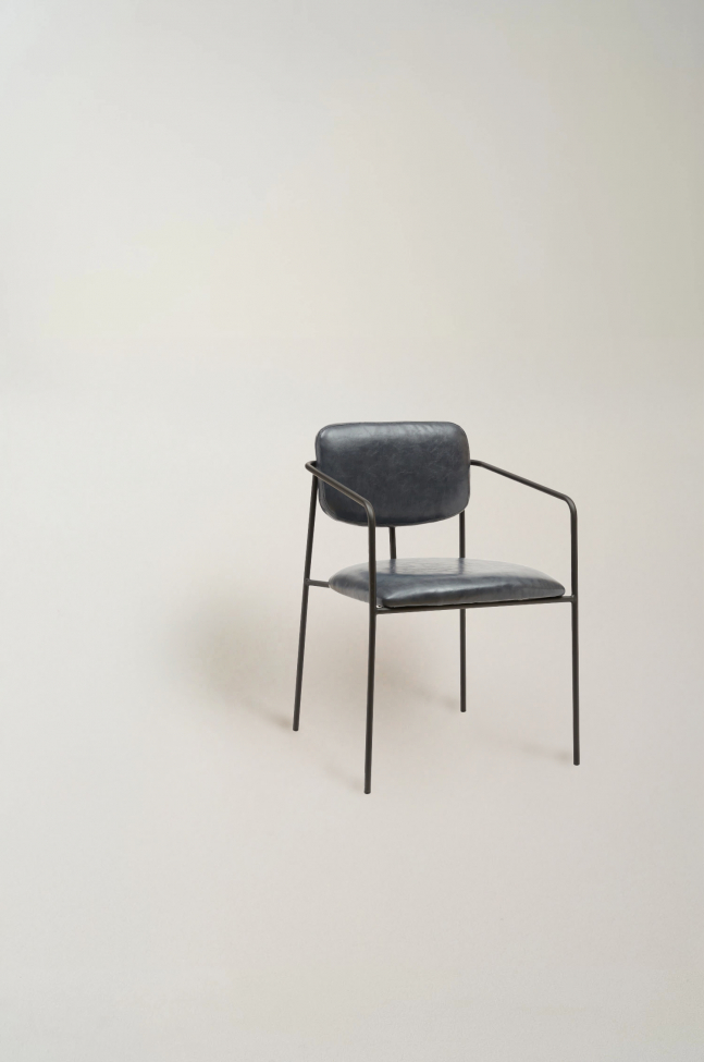 Fauteuil à accoudoirs 'Ebba' - Gris foncé