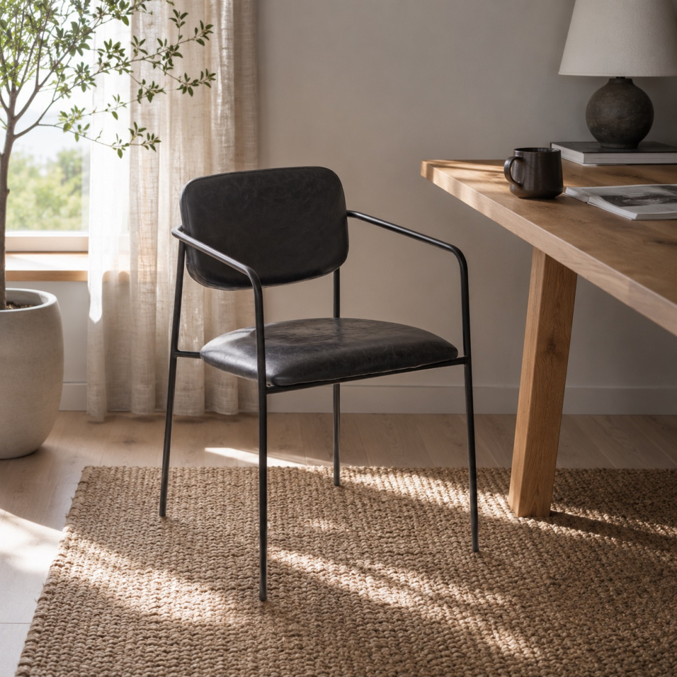 Fauteuil à accoudoirs 'Ebba' - Gris foncé