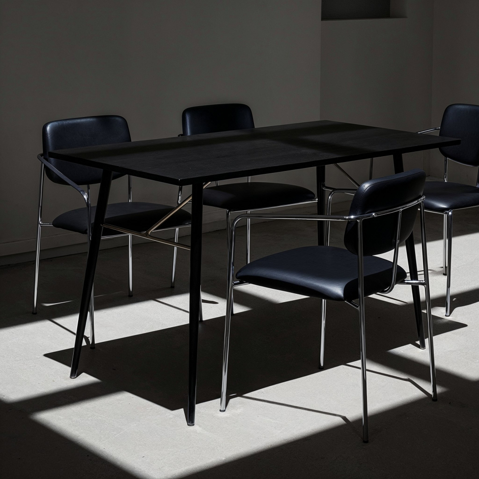 Fauteuil à accoudoirs 'Ebba' - Noir/Argent