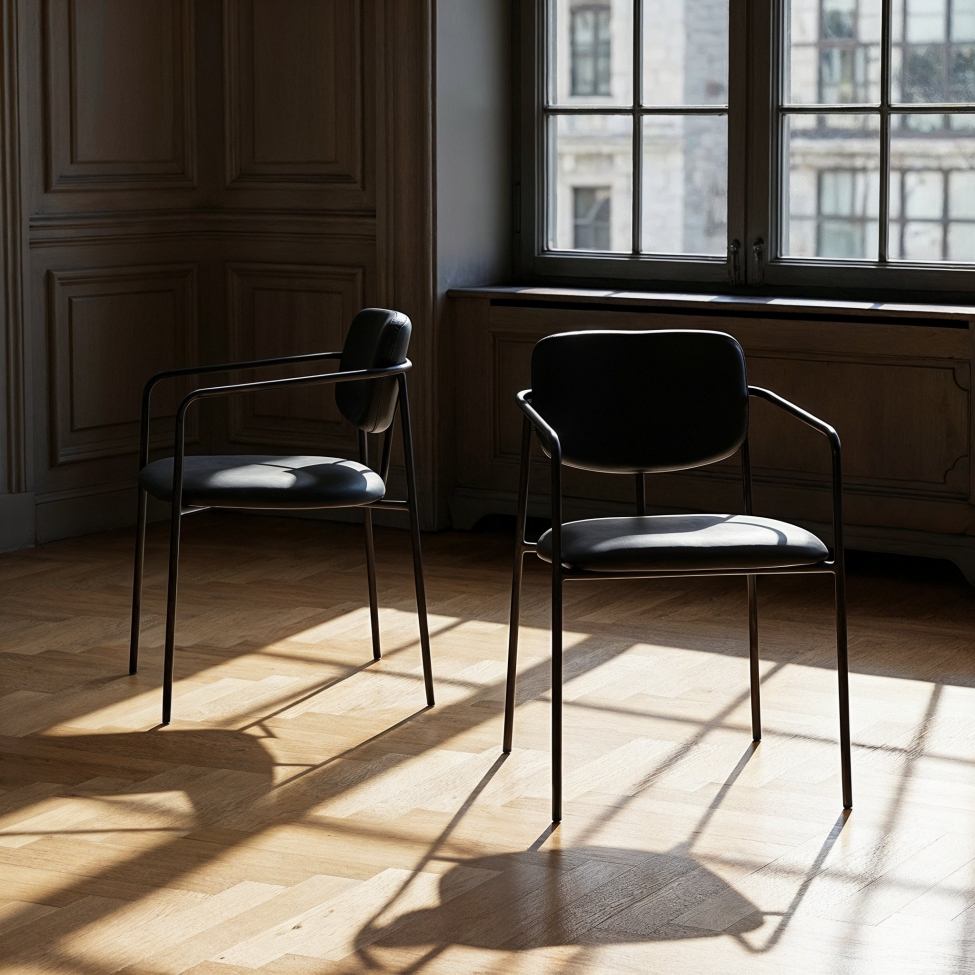 Fauteuil à accoudoirs 'Ebba' - Noir