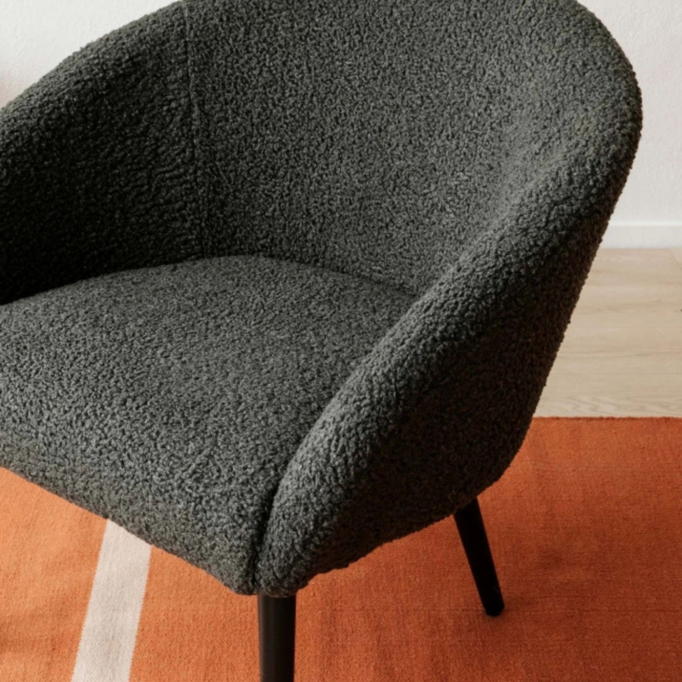 Fauteuil 'Puffy' - Gris fonc&eacute;/Teddy