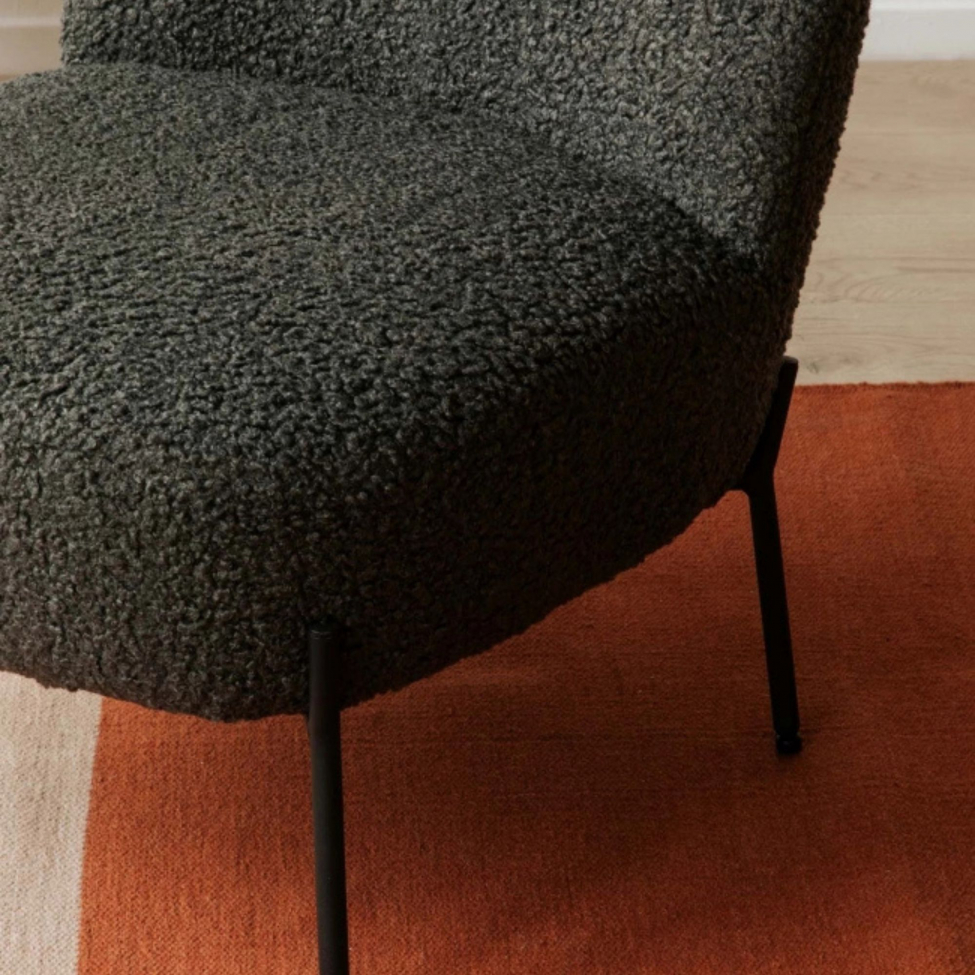 Fauteuil 'Gori' - Gris fonc&eacute;/Teddy