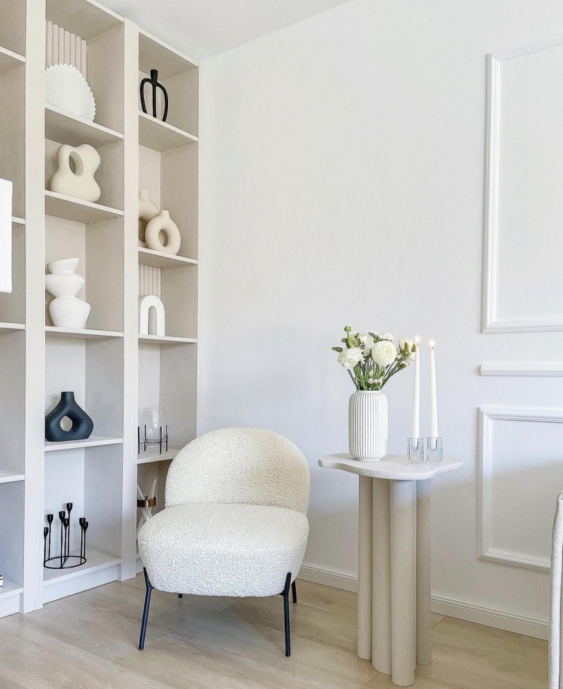 Fauteuil 'Gori' - Blanc/Teddy