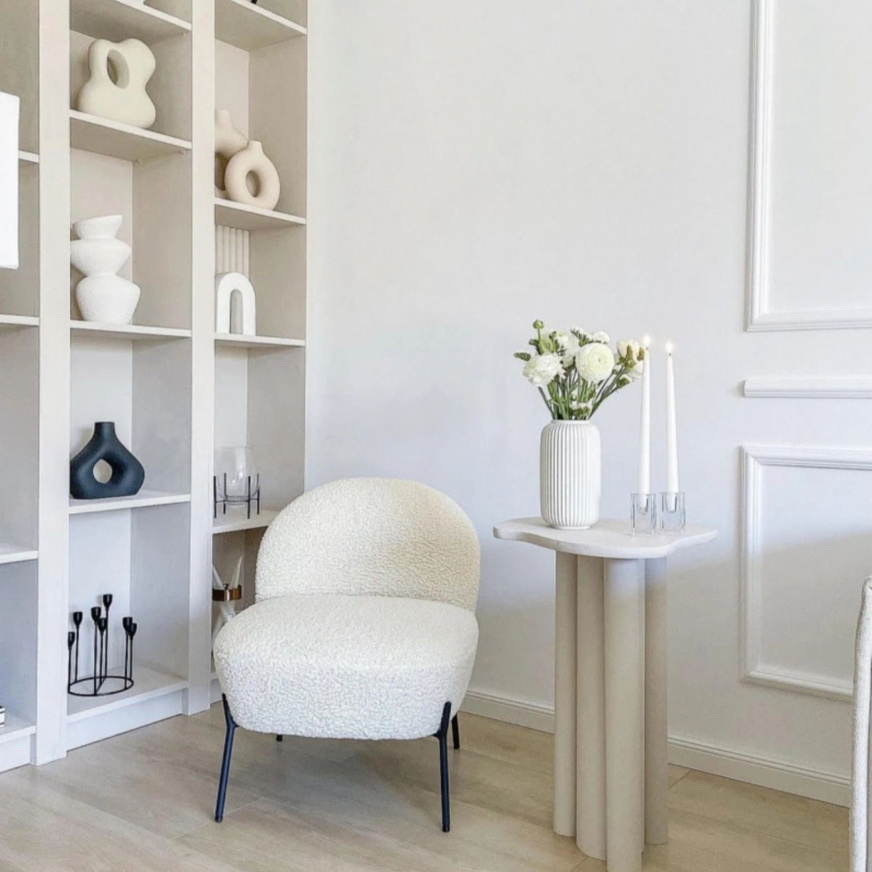 Fauteuil 'Gori' - Blanc/Teddy