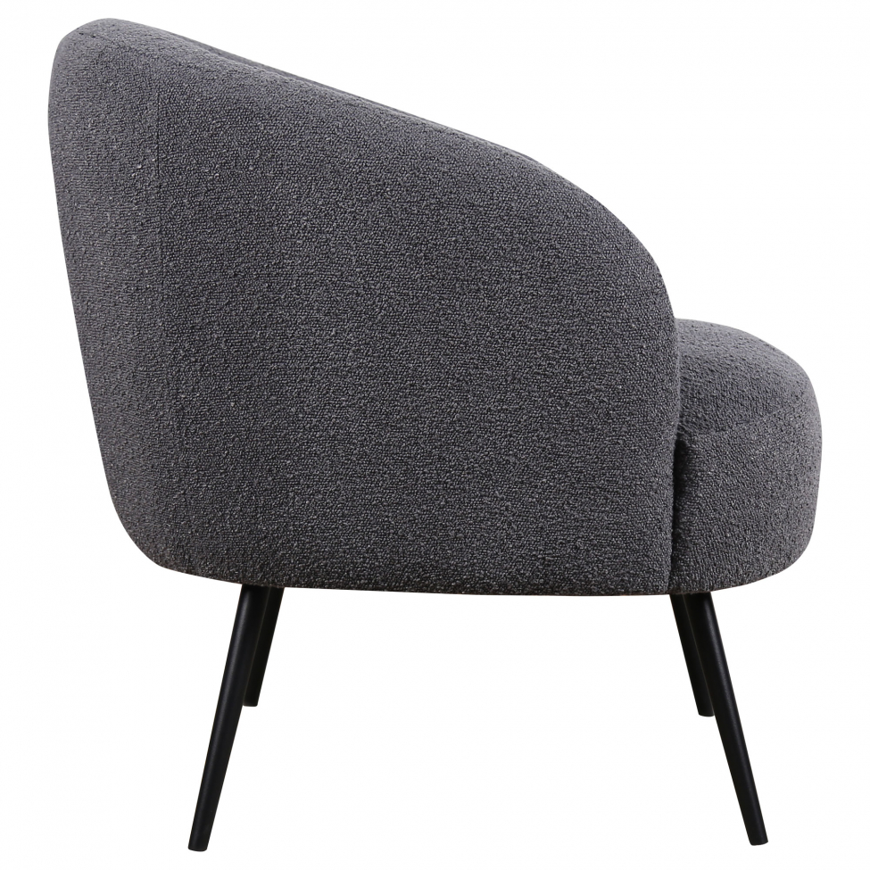 Fauteuil 'Capri' - Gris foncé/Bouclé
