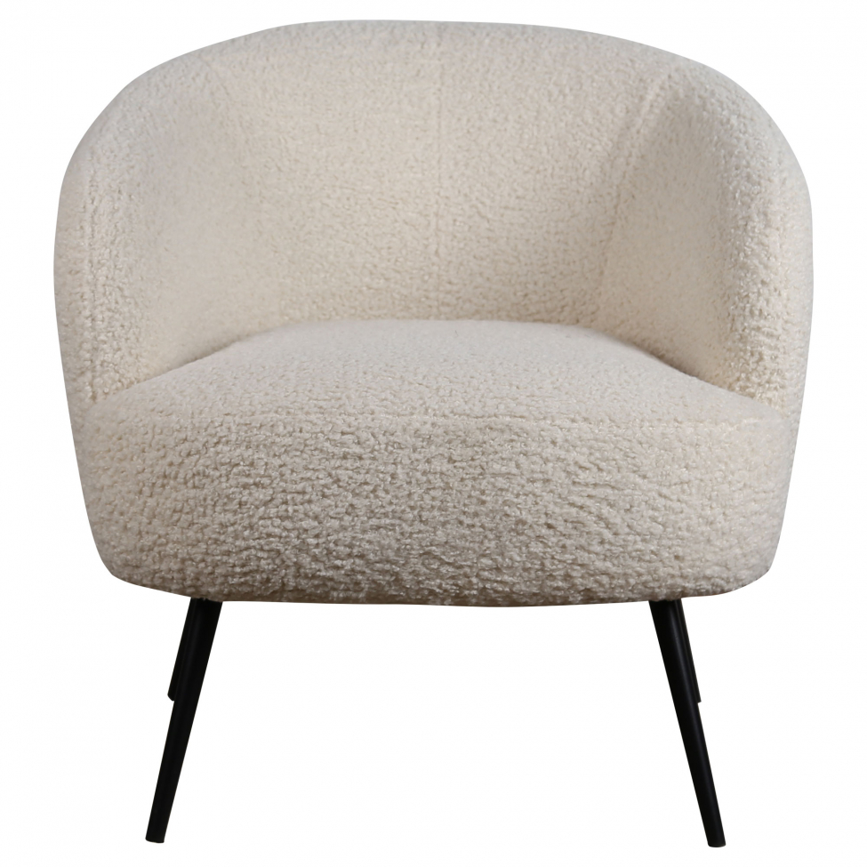 Fauteuil 'Capri' - Blanc/Bouclé