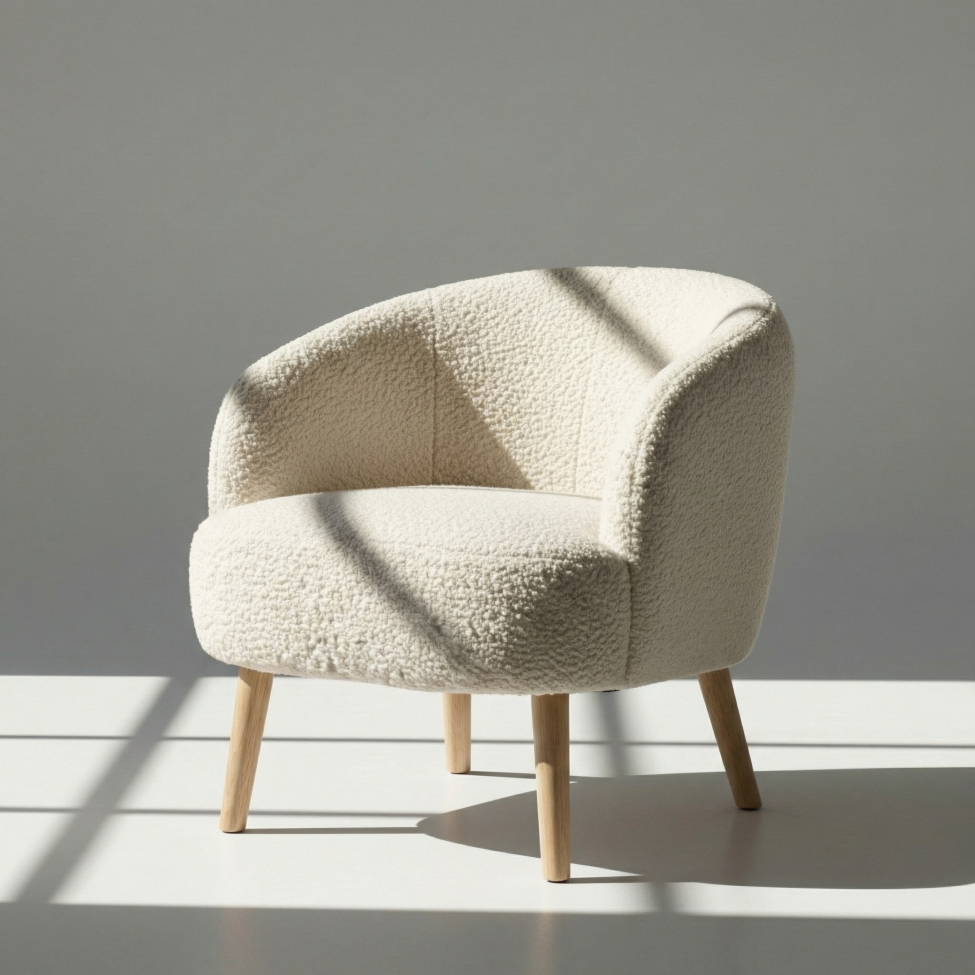 Fauteuil 'Capri' pieds en bois - Blanc