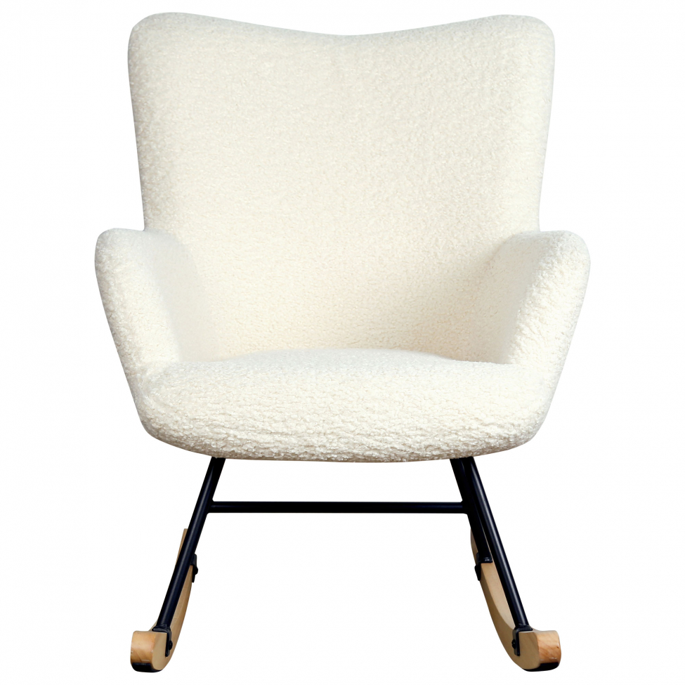 Rocking chair 'Como' - Blanc/Teddy