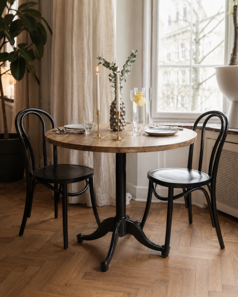 Table &agrave; manger 'L&aring;ngholmen' Ronde 80cm - Vintage