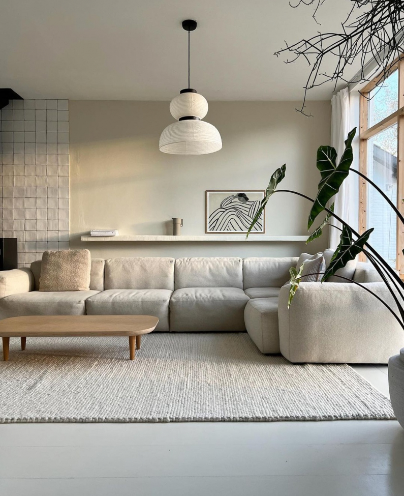 Tapis en laine 'Avafors' 200x290cm - Beige