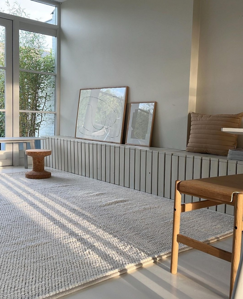 Tapis en laine 'Avafors' 200x200cm - Beige