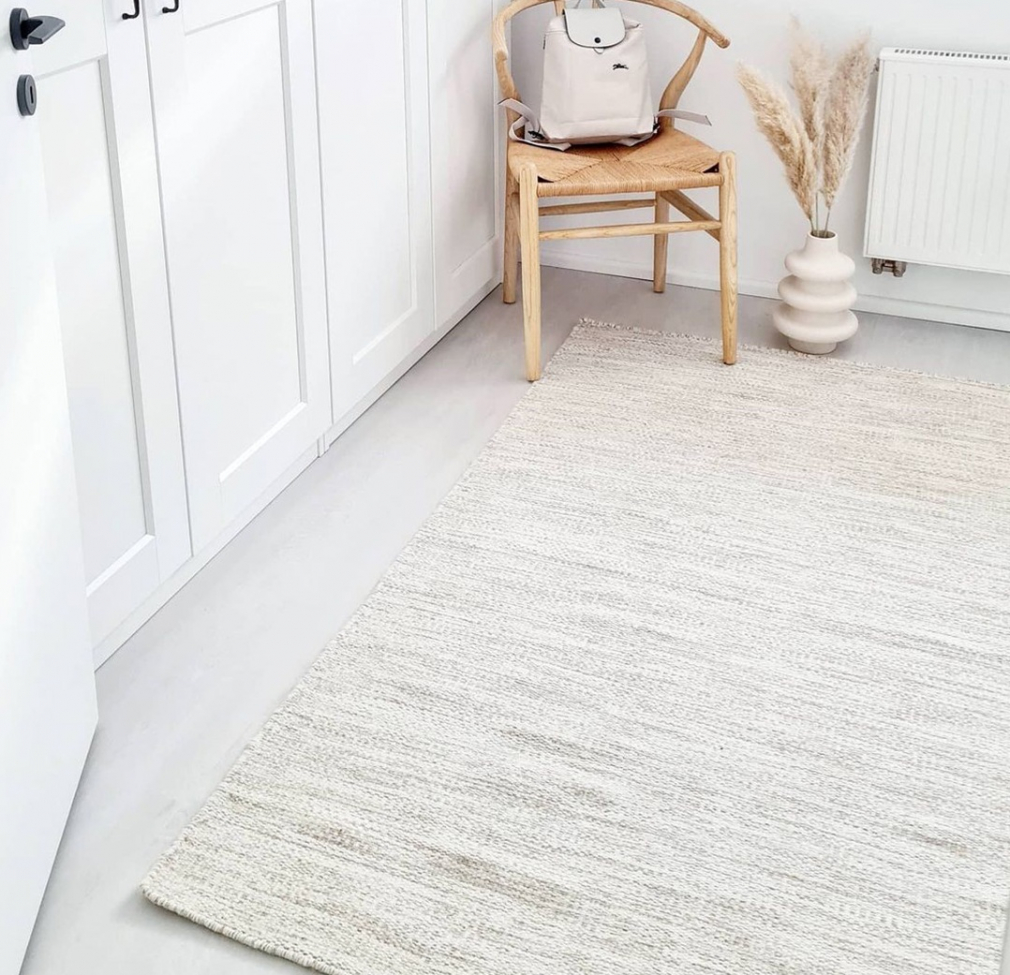Tapis en laine 'Dhurry' 70x200cm - Naturel
